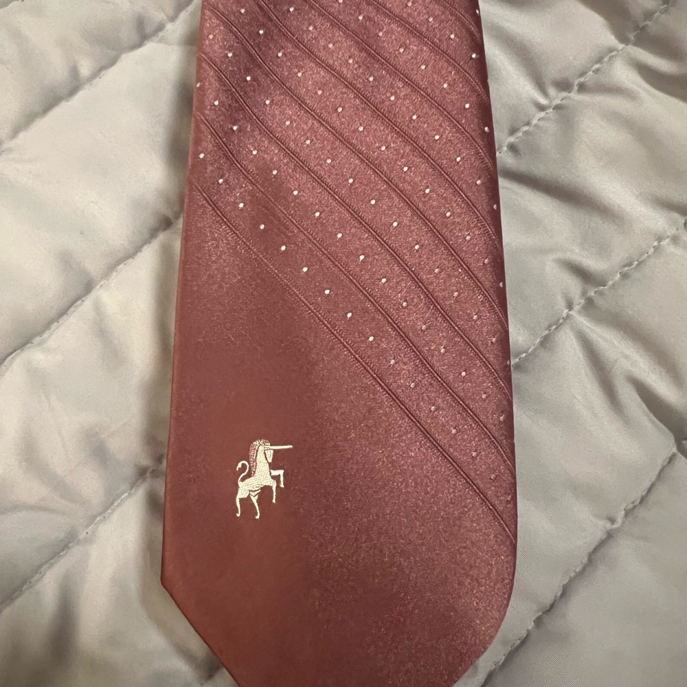 Bronzini Mauve Tie with White Accents